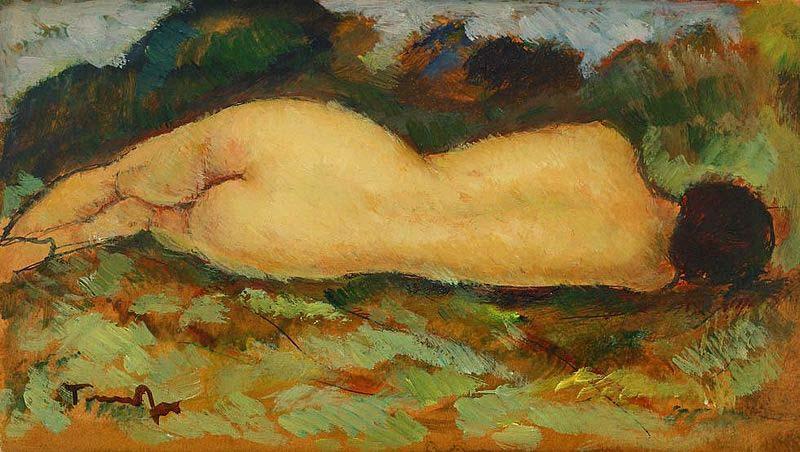 Nicolae Tonitza Nud intins oil painting image